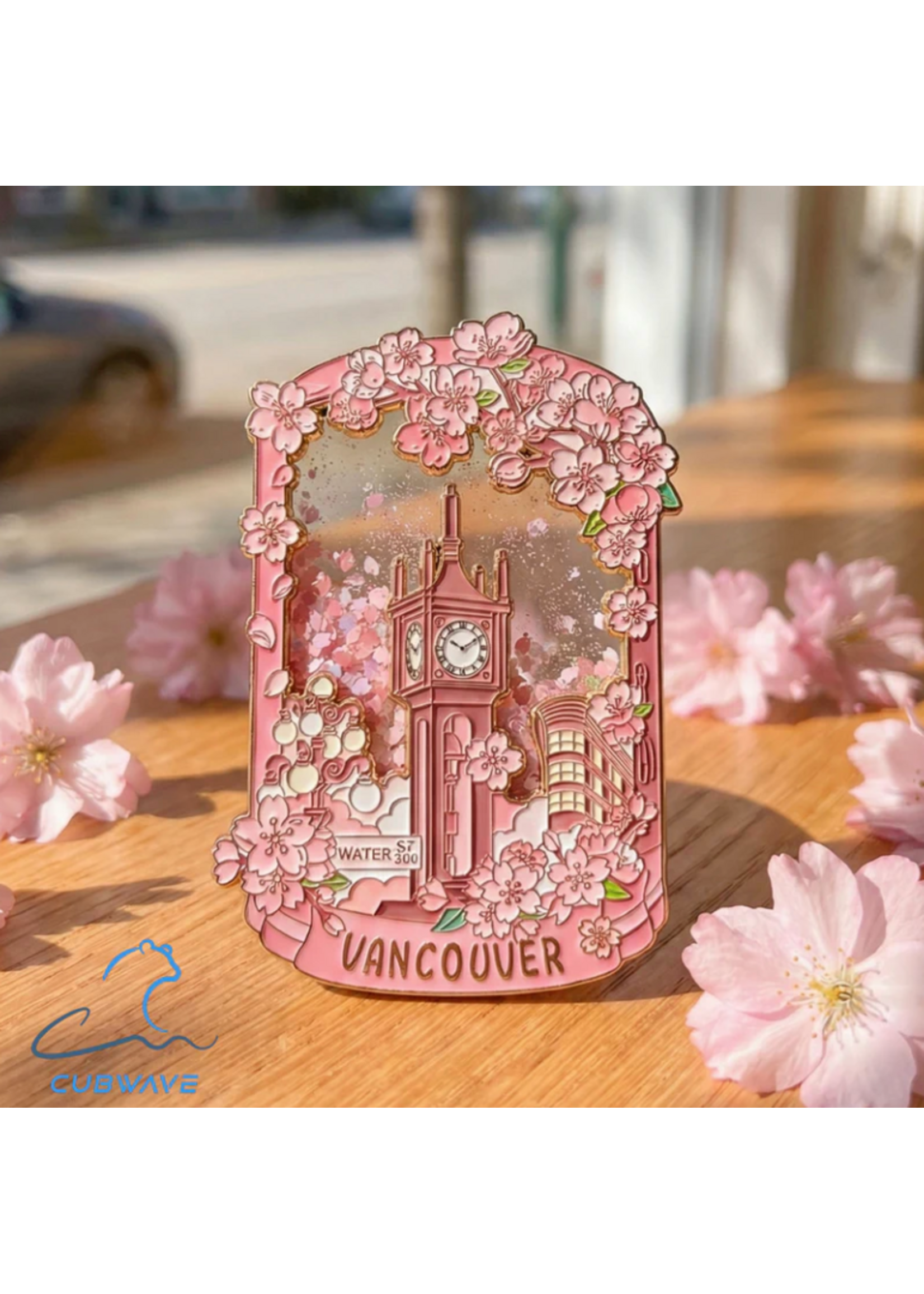 Cubwave Vancouver Sakura Flow Steam Clock Magnet