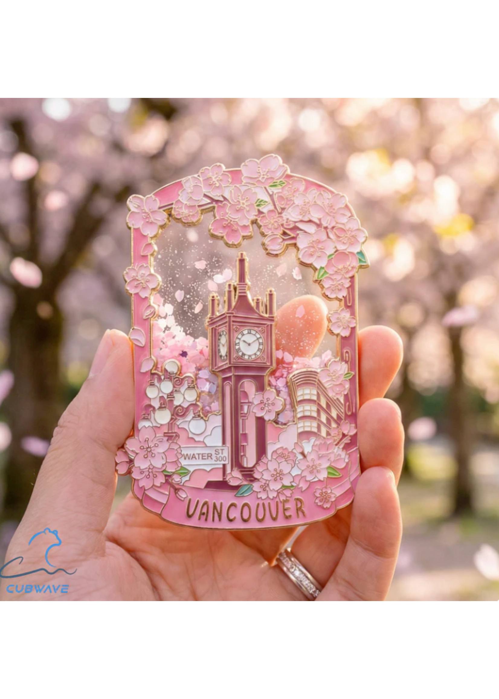 Cubwave Vancouver Sakura Flow Steam Clock Magnet