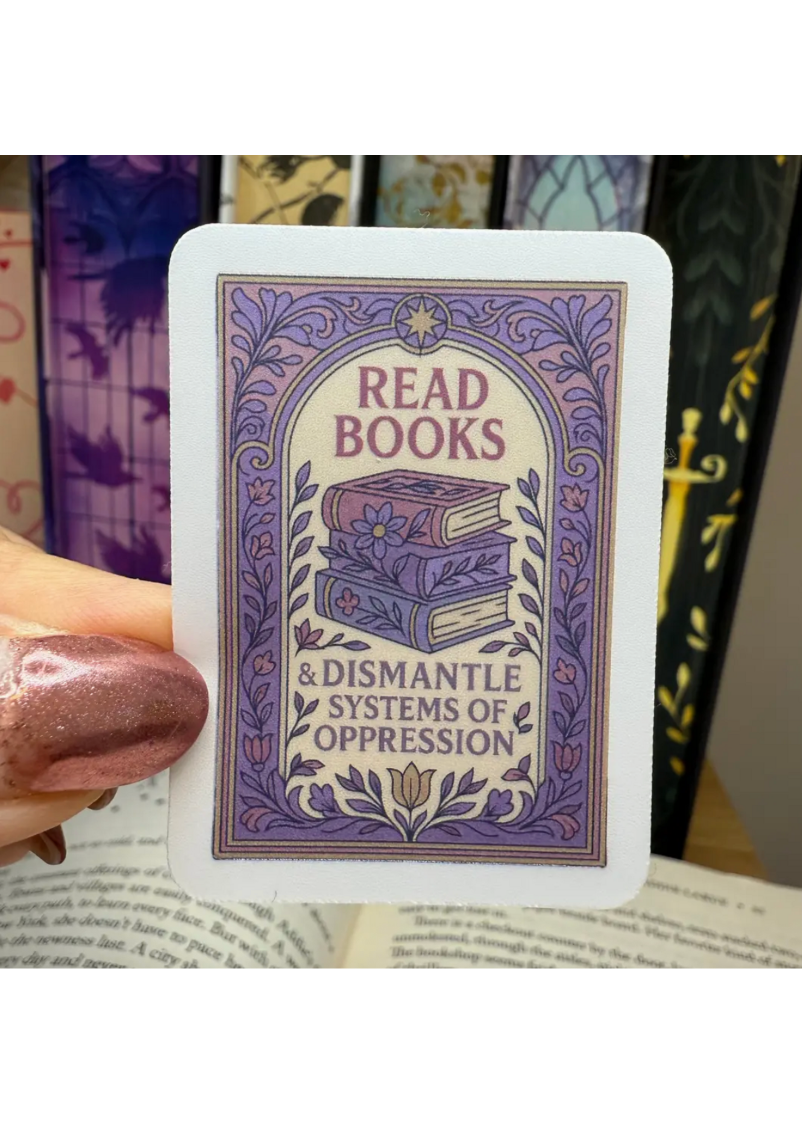 The Bookclub Boutique Read Books and Dismantle Vinyl Sticker