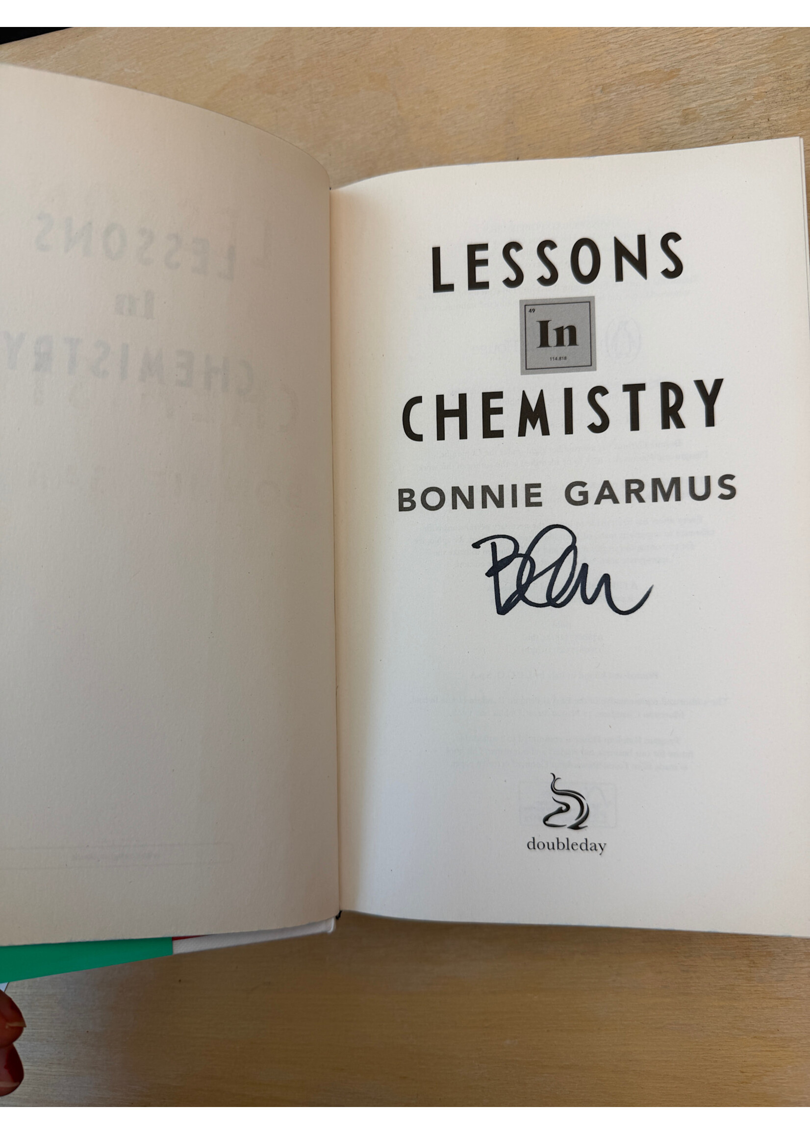 Lessons in Chemistry by Bonnie Garmus Signed (IN STORE PICKUP ONLY)