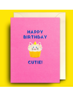 Lagom Design Mini Card Birthday Cutie Cat Cupcake Naomi Wilkinson
