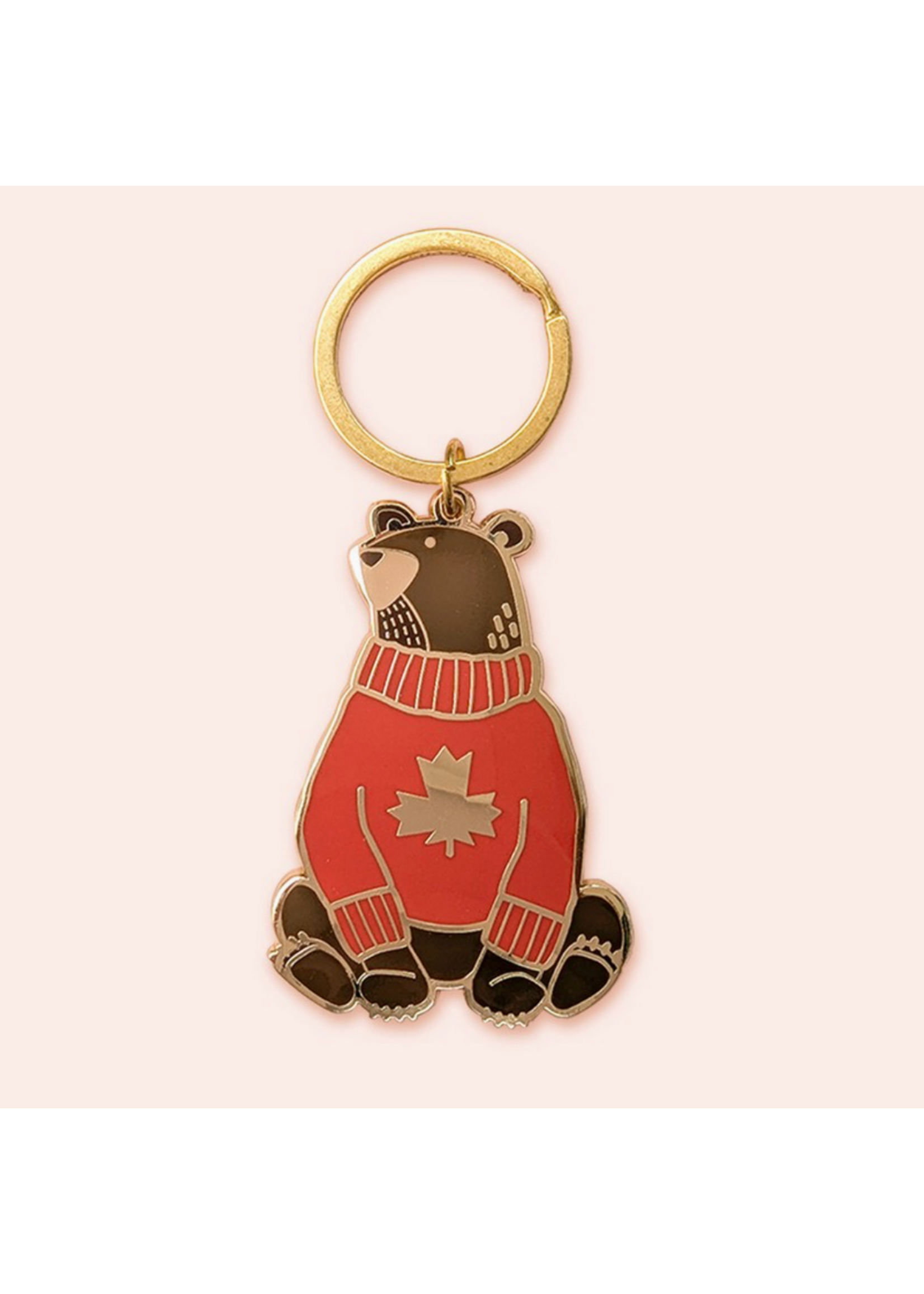 Almeida Illustrations Grizzly Bear with Sweater Keychain