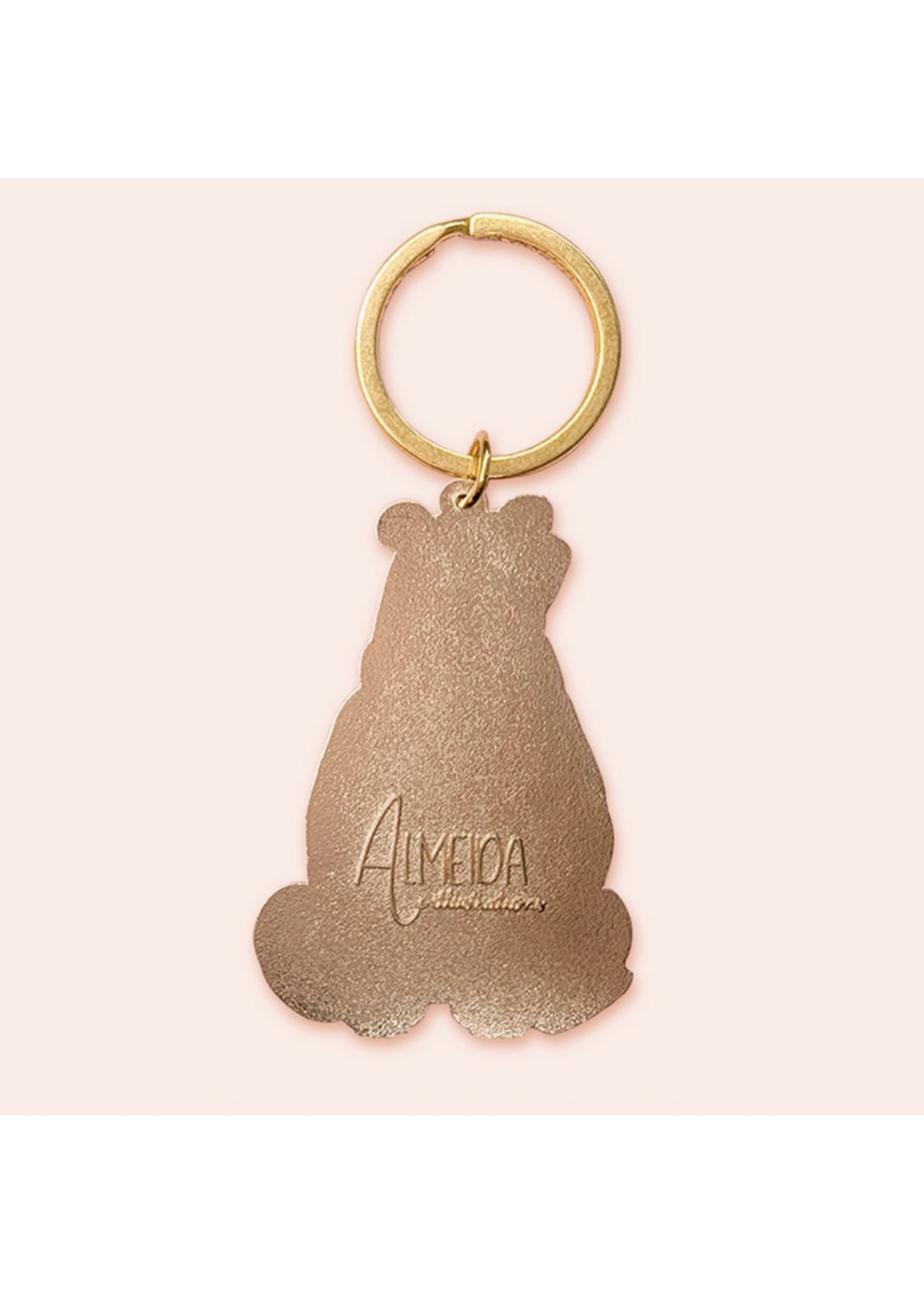 Almeida Illustrations Grizzly Bear with Sweater Keychain