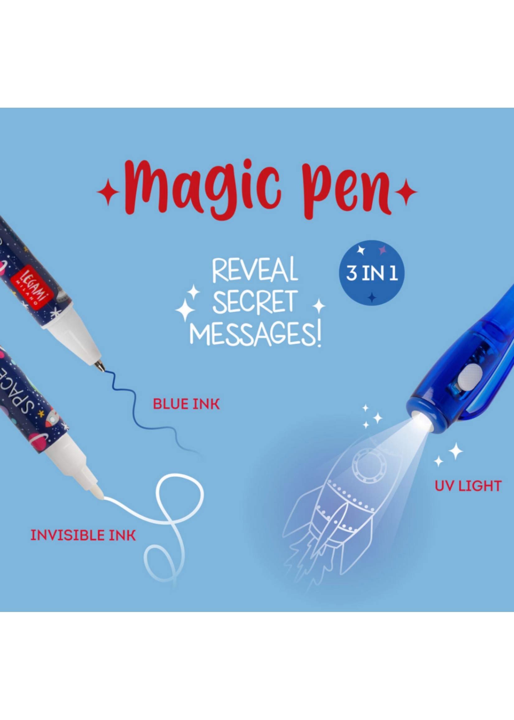 Legami Magic Invisible Ink Pen Blue 3 in 1
