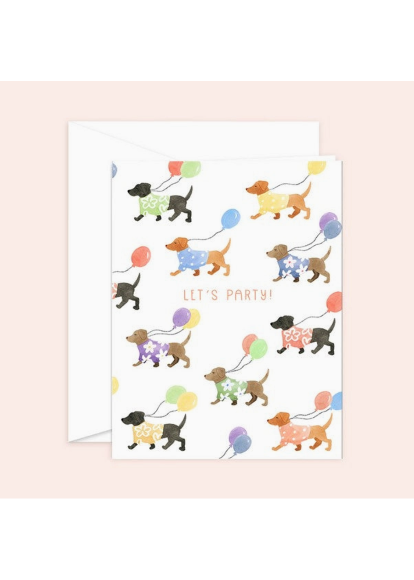 Almeida Illustrations Let's Party Dogs with Balloons