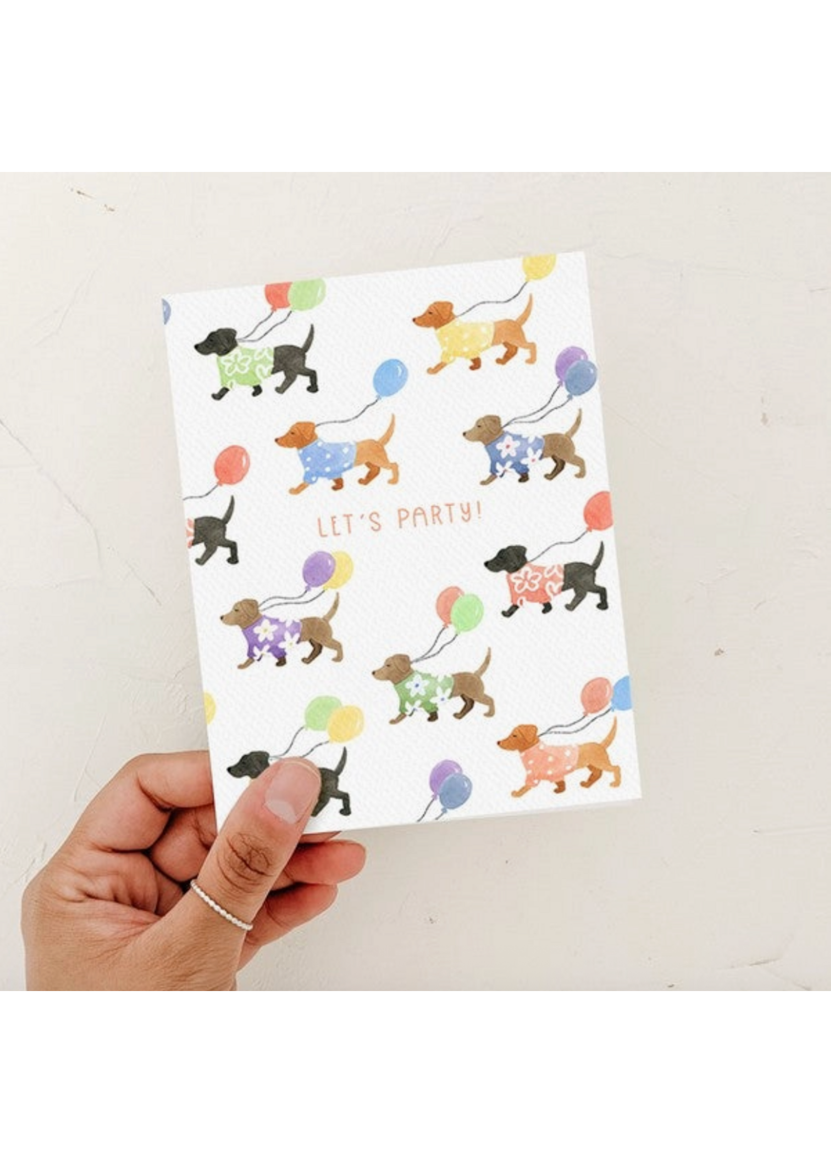 Almeida Illustrations Let's Party Dogs with Balloons