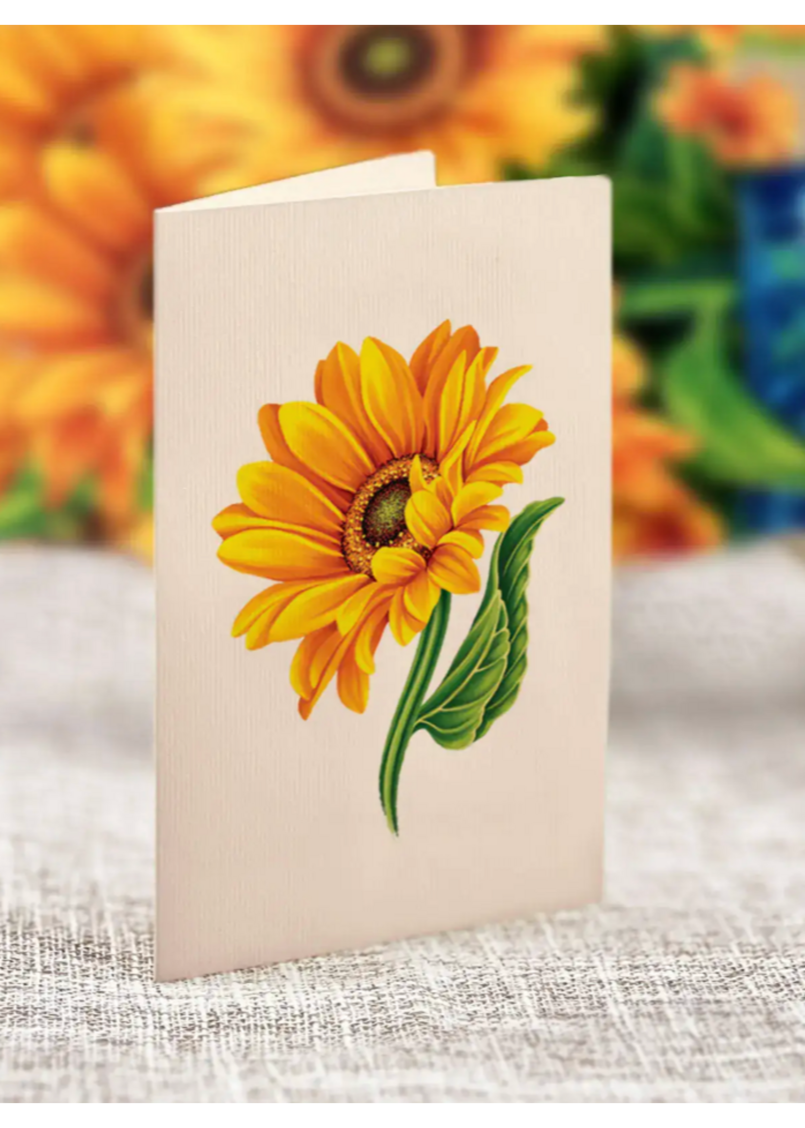 Fresh Cut Paper Sunflowers Mini Pop Up Flower Bouquet