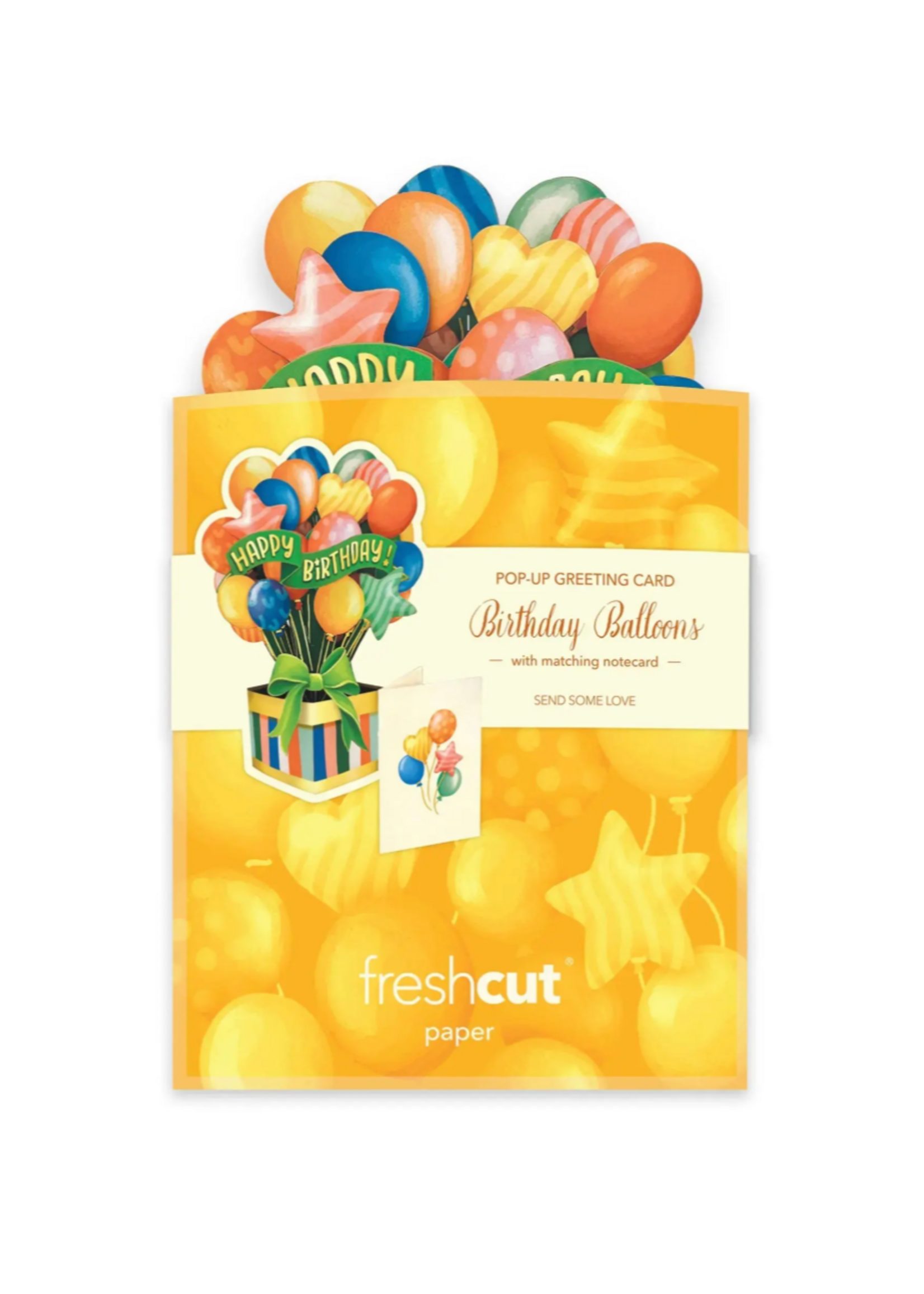 Fresh Cut Paper Birthday Balloons Mini Pop Up Flower Bouquet