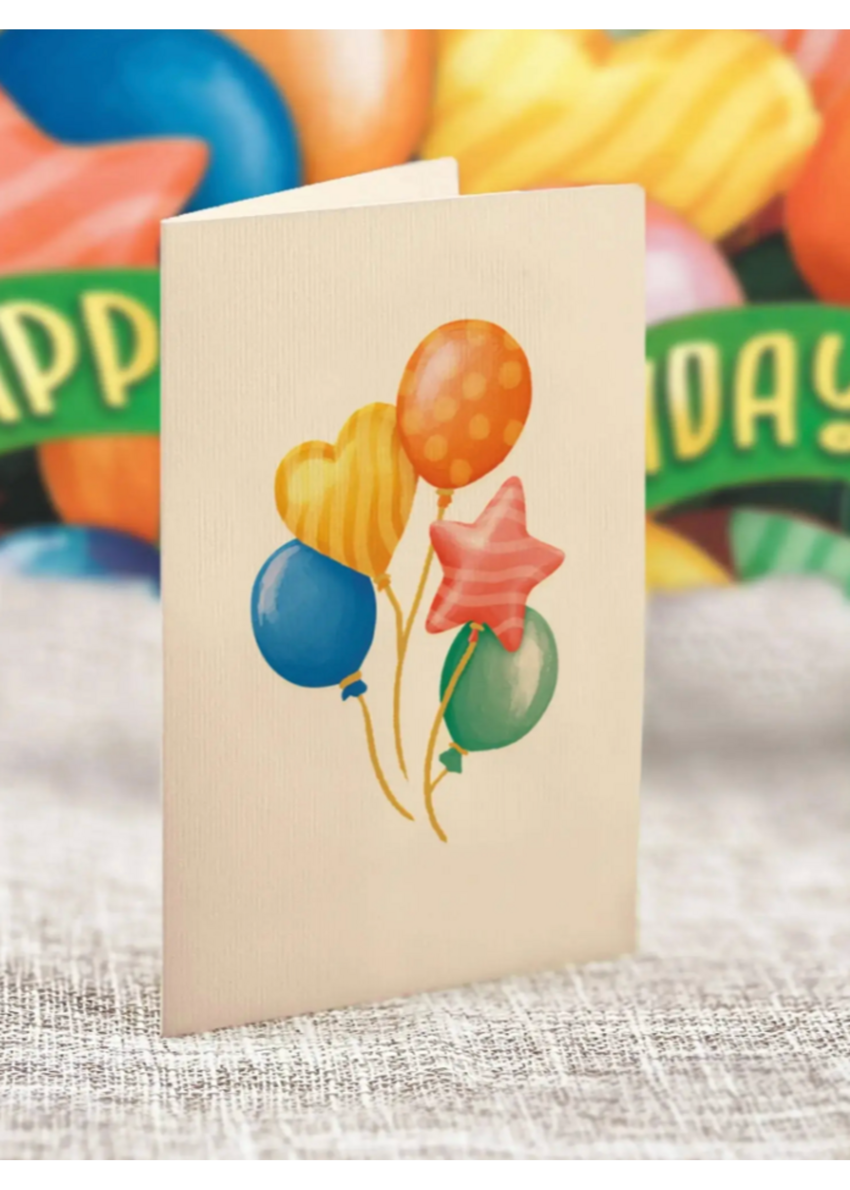 Fresh Cut Paper Birthday Balloons Mini Pop Up Flower Bouquet