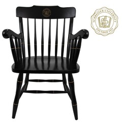 Black Captain Chair w Black Arms & Crown