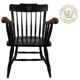  Black Captain Chair w Cherry Arms & Black Crown