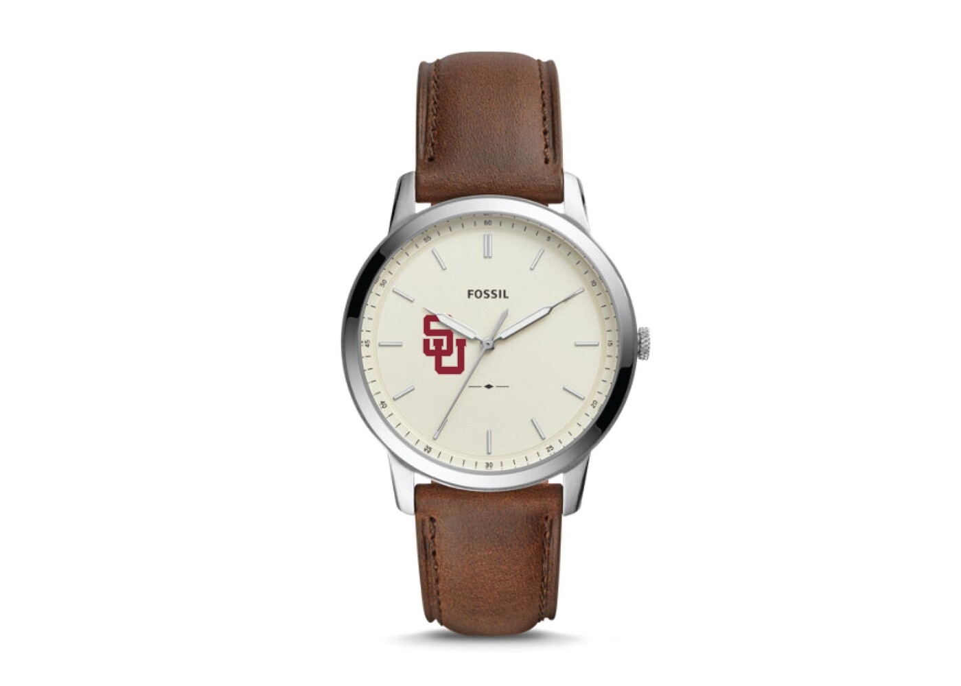 Fossil Fossil Men's White/Brown Leather Watch