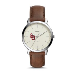 Fossil Fossil Men's White/Brown Leather Watch