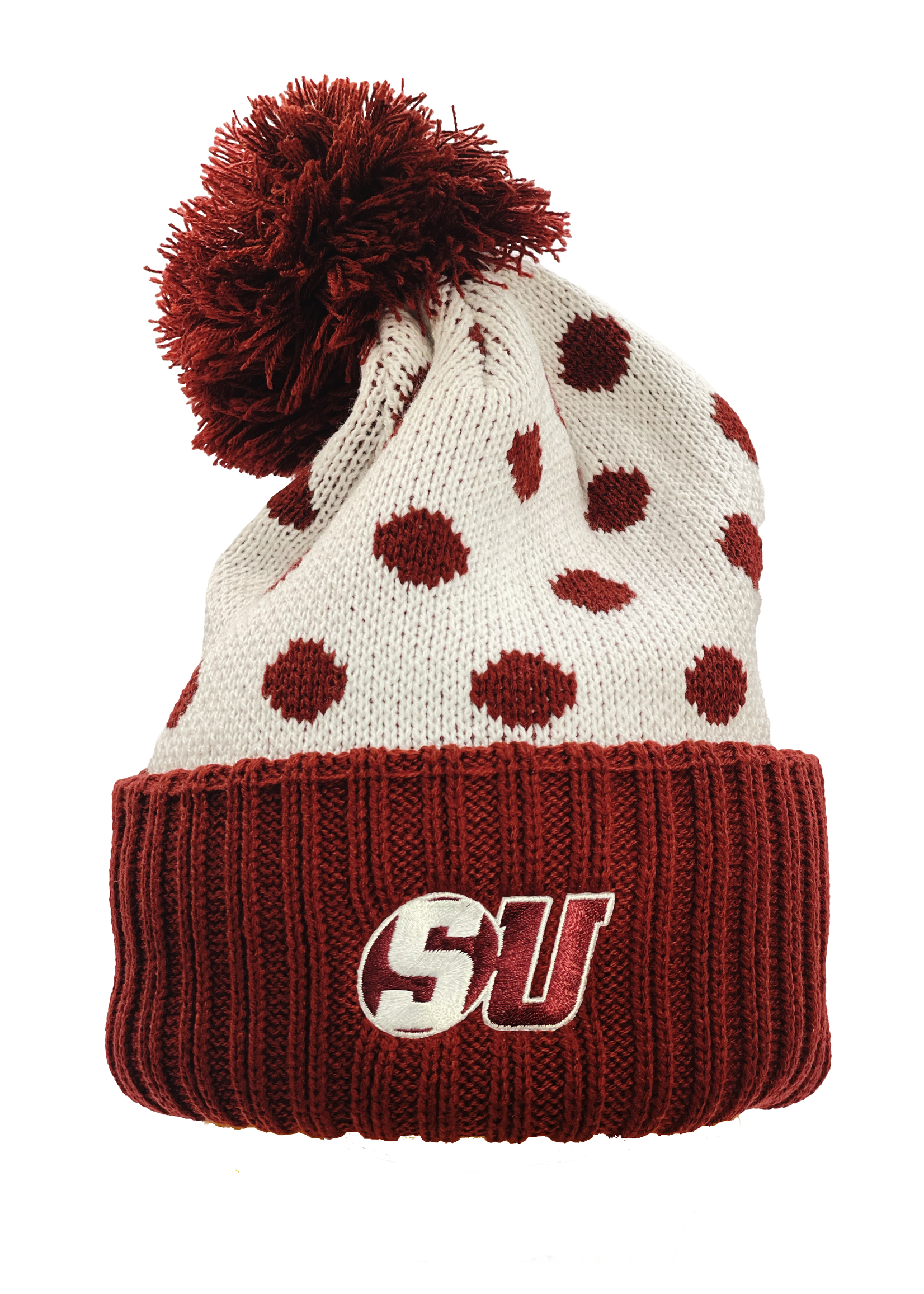 LogoFit Schreiner Pom Winter Hat Maroon/White