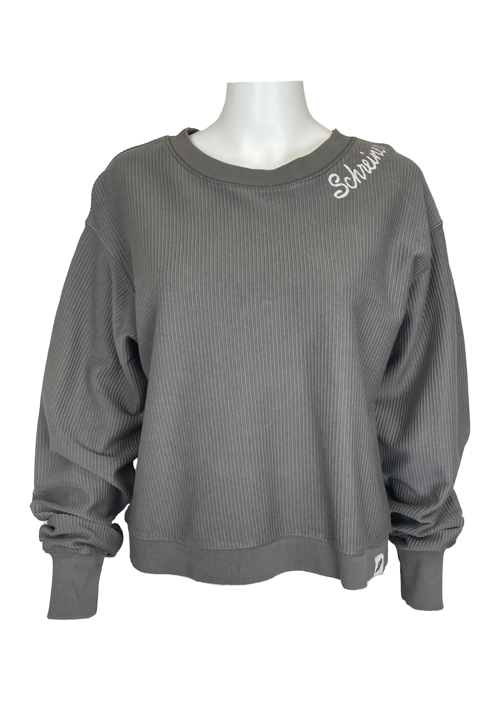 Grey Ribbed Crop Sweater