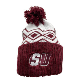 LogoFit Schreiner SU Beanie Pom (Maroon/White)