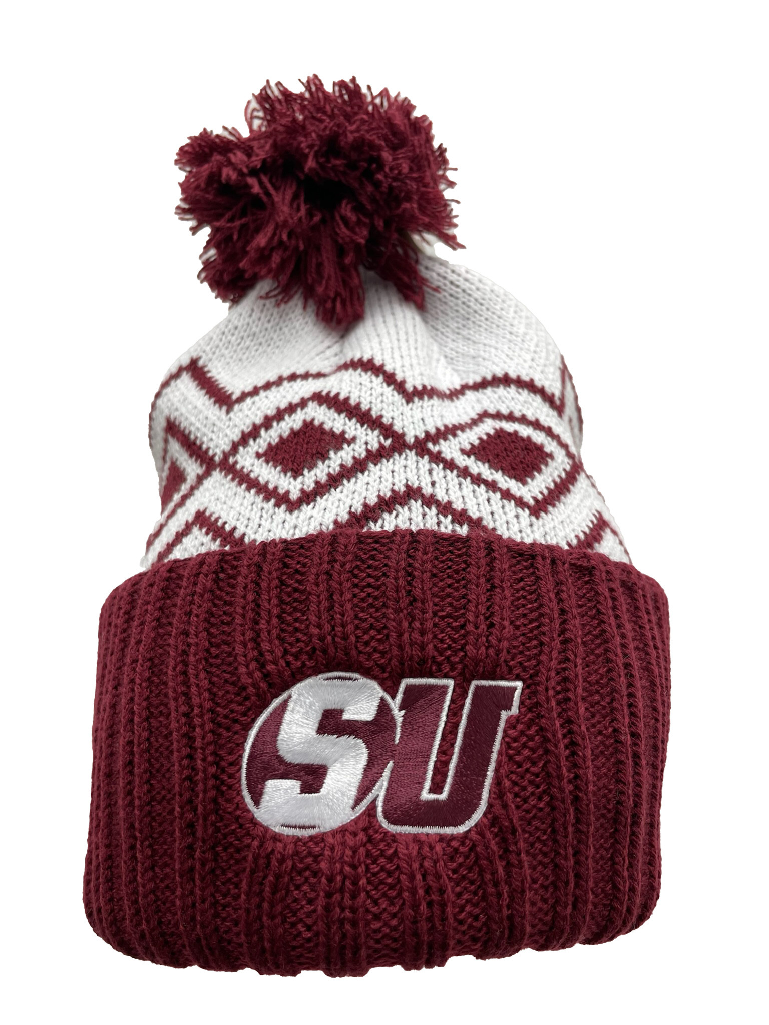 LogoFit Schreiner SU Beanie Pom (Maroon/White)