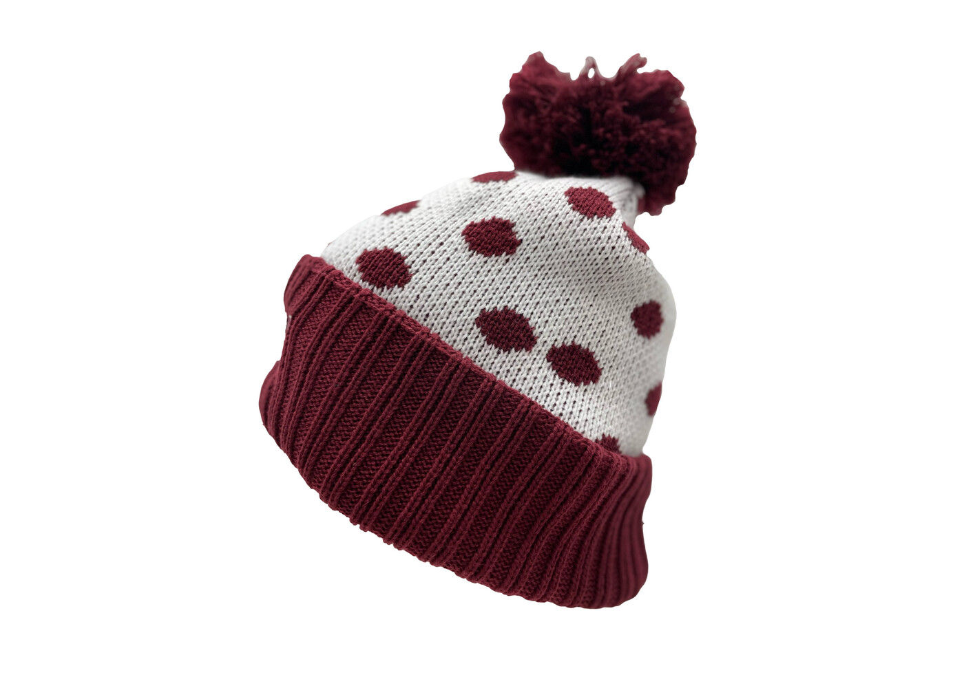 LogoFit Schreiner SU Beanie Pom (Maroon/White)