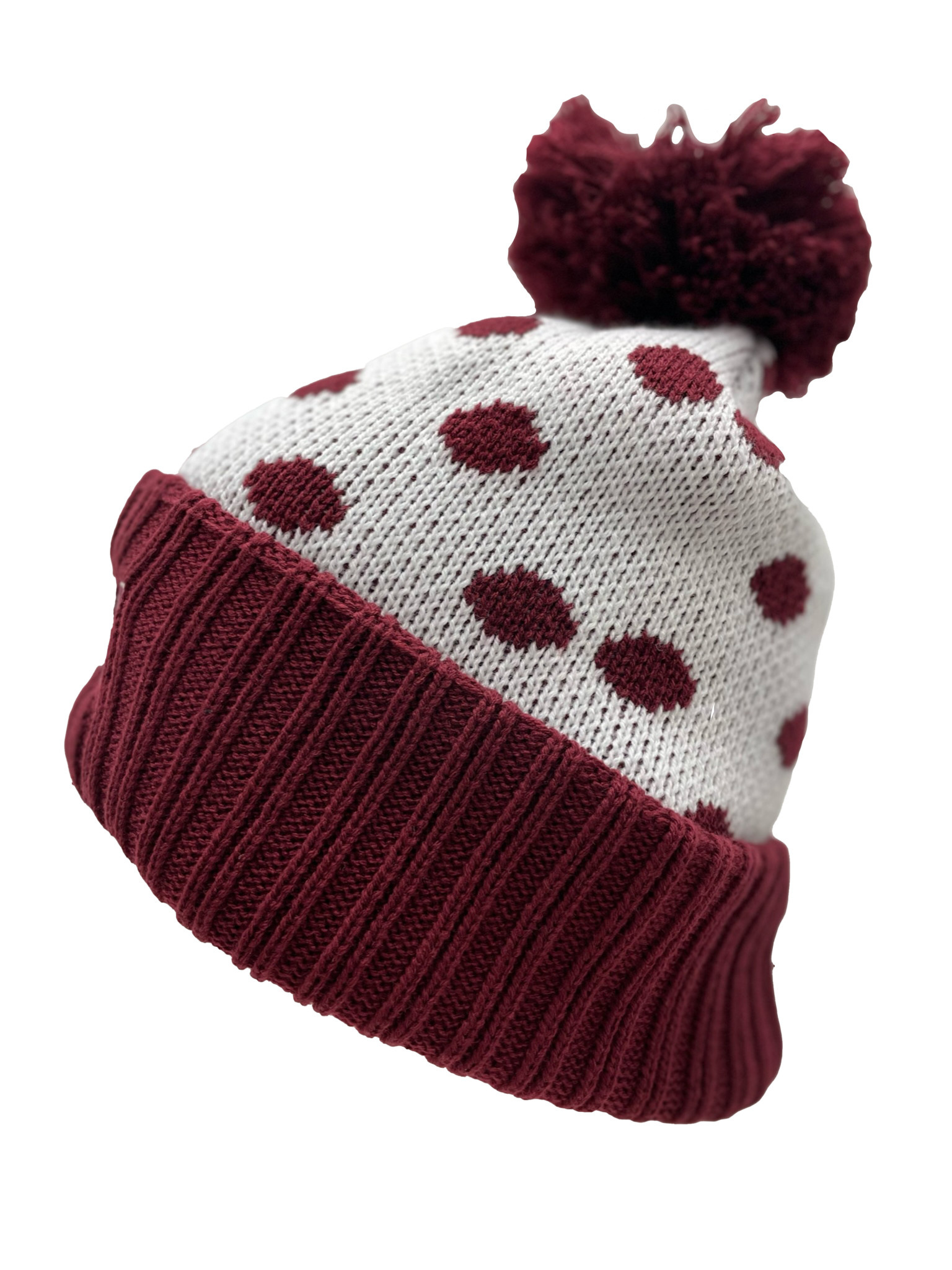 LogoFit Schreiner SU Beanie Pom (Maroon/White)