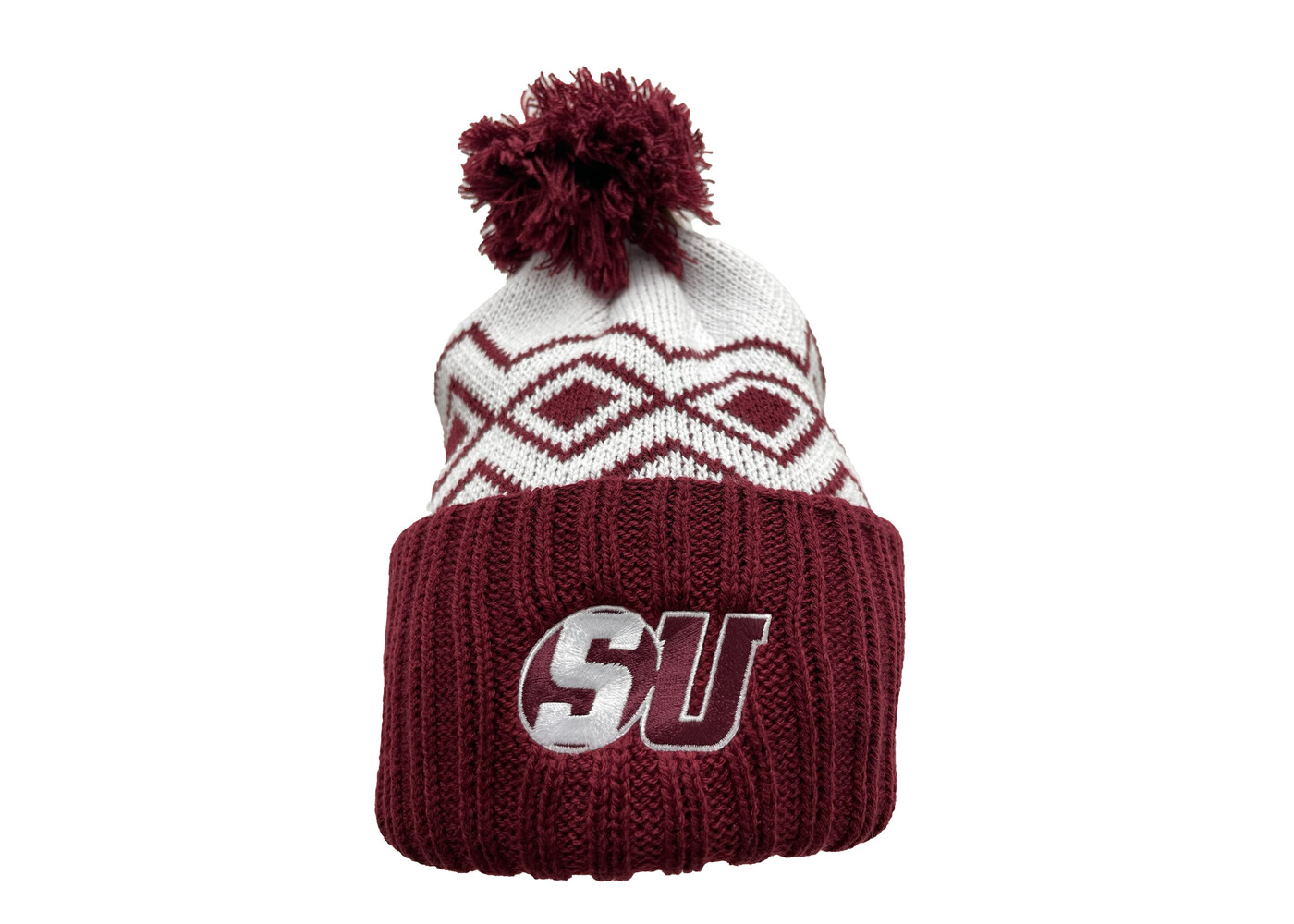 LogoFit Schreiner SU Beanie Pom (Maroon/White)