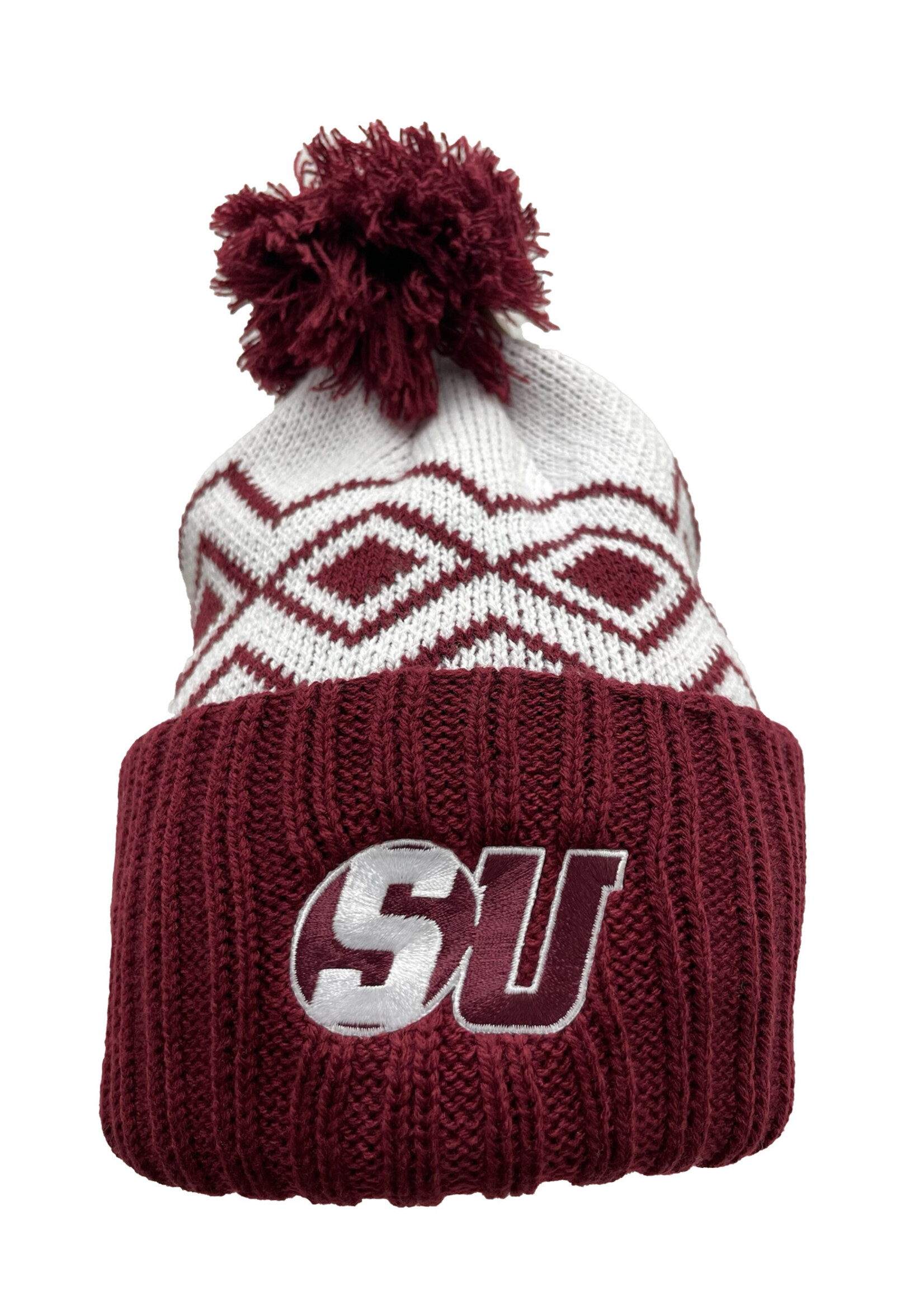 LogoFit Schreiner SU Beanie Pom (Maroon/White)