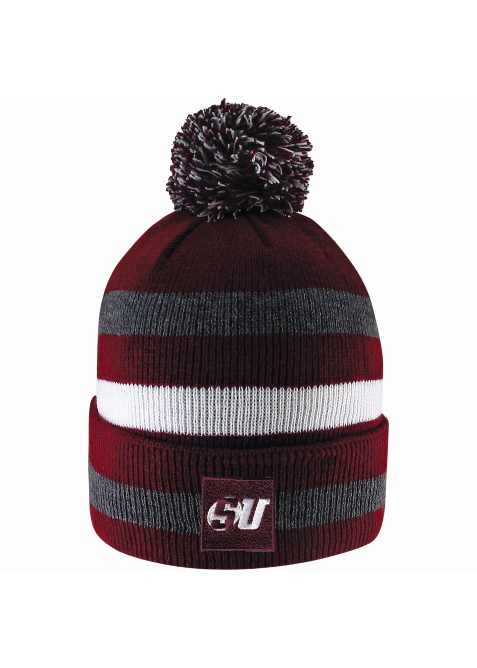 LogoFit Schreiner Striped Knit Hat with Pom