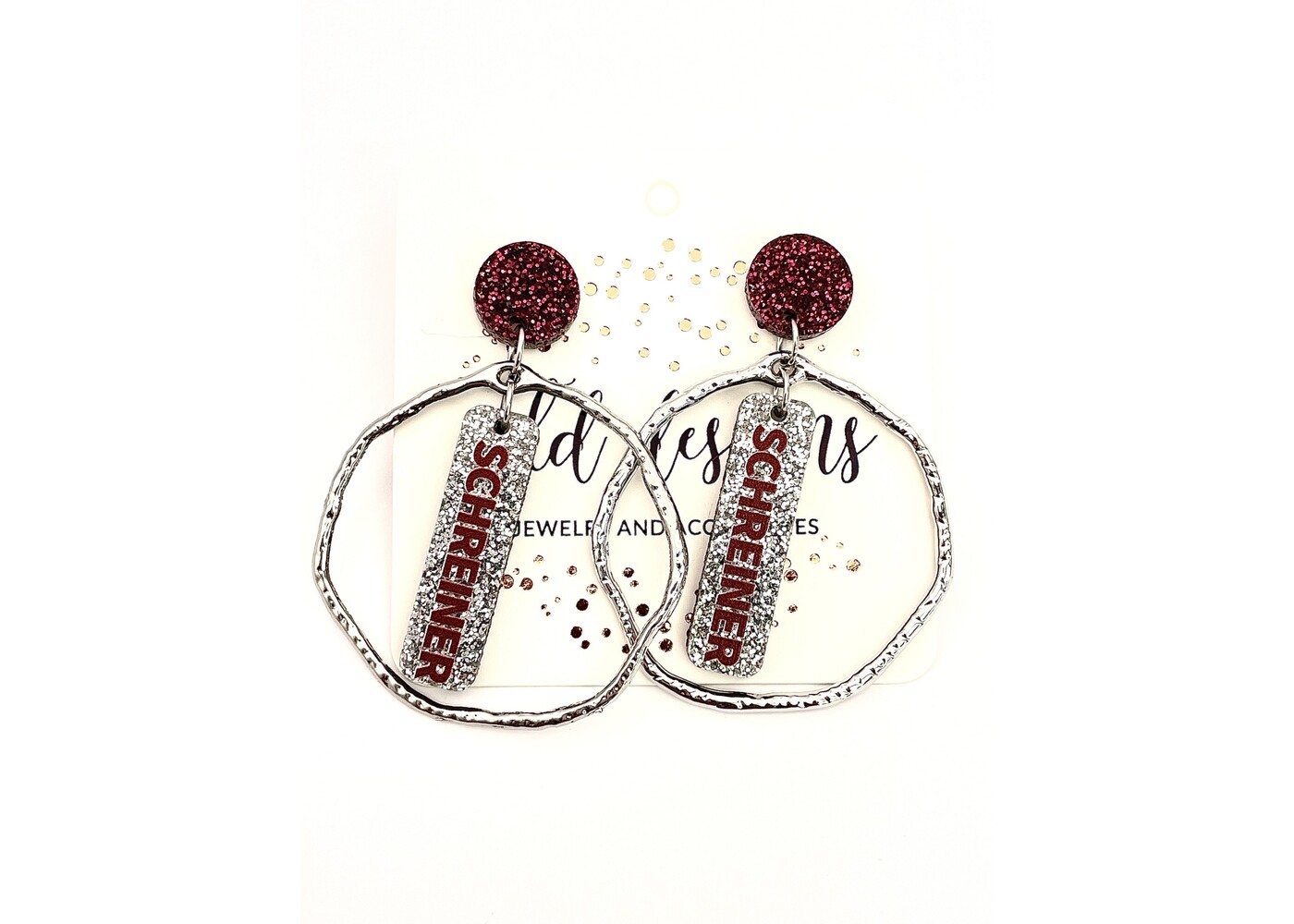 TLD Designs TLD Designs Schreiner Silver Hoop with Glitter Stick
