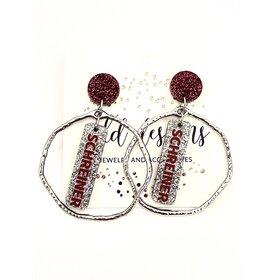 TLD Designs TLD Designs Schreiner Silver Hoop with Glitter Stick