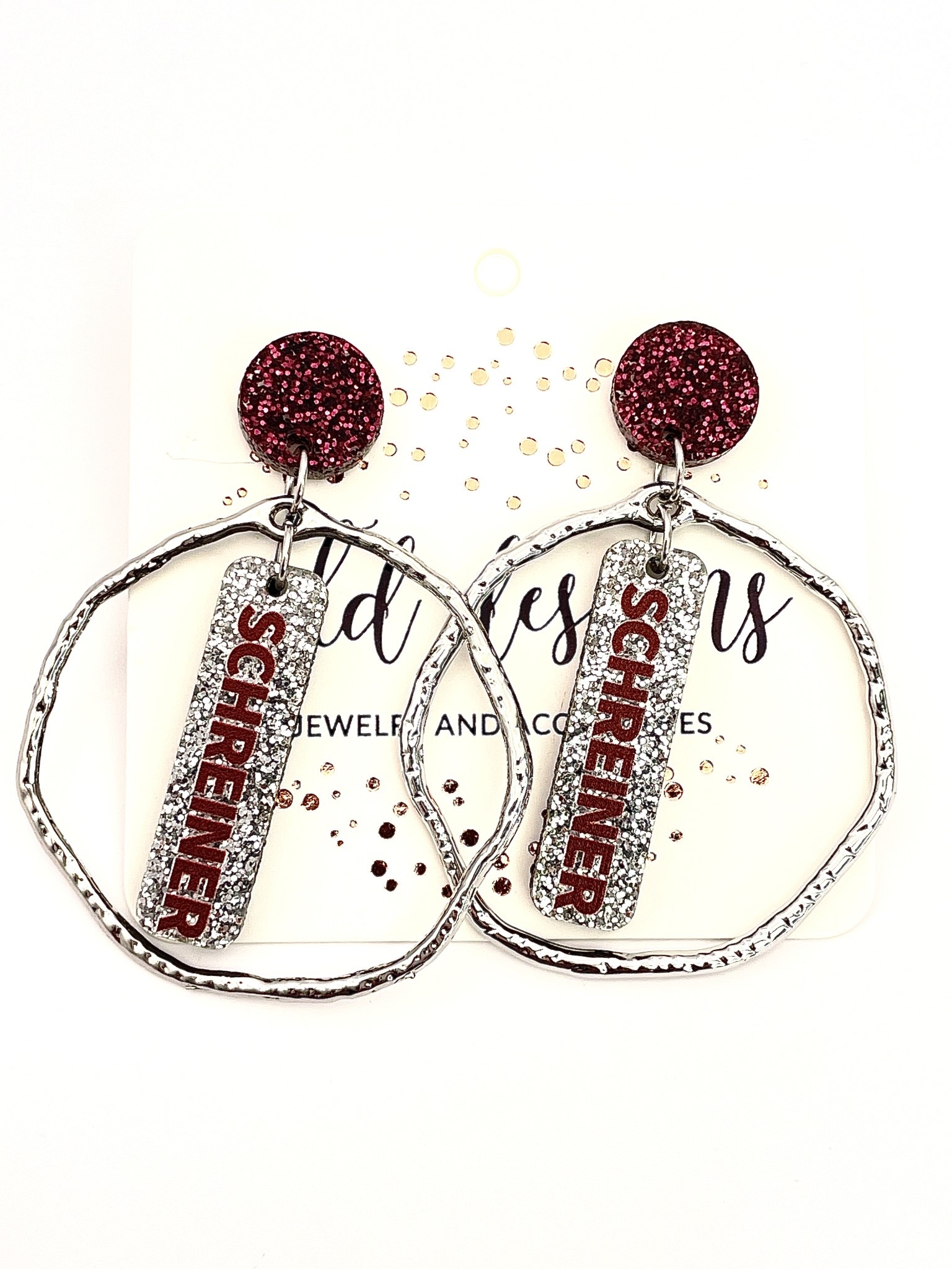 TLD Designs TLD Designs Schreiner Silver Hoop with Glitter Stick