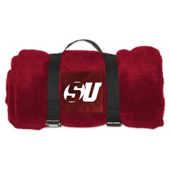 University Blanket and Flag Schreiner Fleece Embroidered Blanket