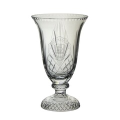 Campus Crystal Schreiner Full Leaded Handcut Footed Vase 14" H