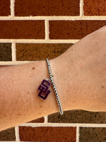 TLD Designs TLD Designs Schreiner Silver Stretch Bracelet with Acrylic SU Charm
