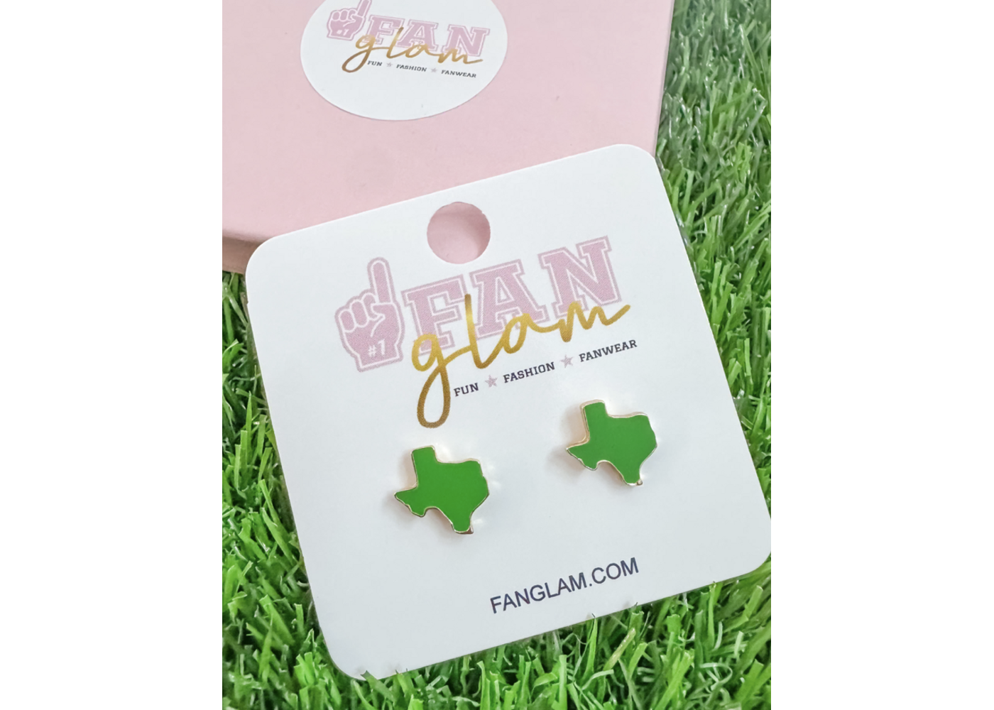 Fan Glam Texas Green Stud Earring