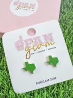 Fan Glam Texas Green Stud Earring