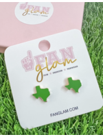 Fan Glam Texas Green Stud Earring