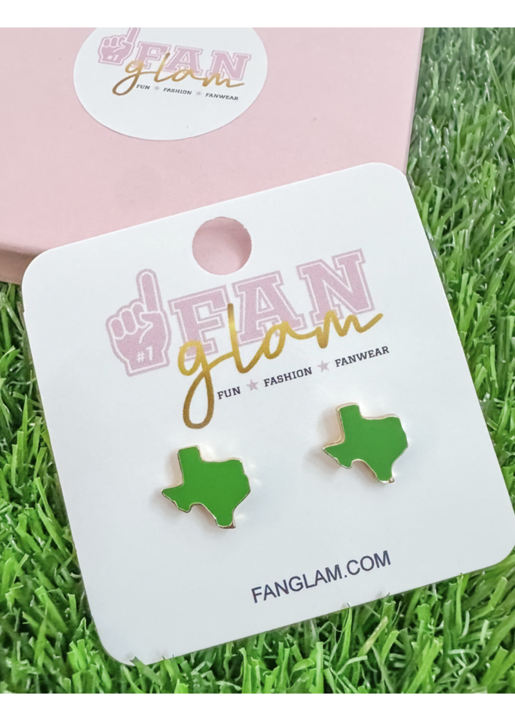 Fan Glam Texas Green Stud Earring