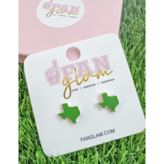 Fan Glam Texas Green Stud Earring