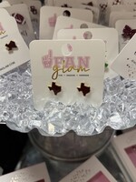 Fan Glam Maroon Texas Stud Earring