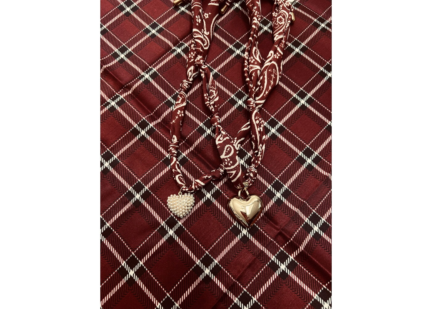 Fan Glam Schreiner Bandana Necklace with Heart Charm