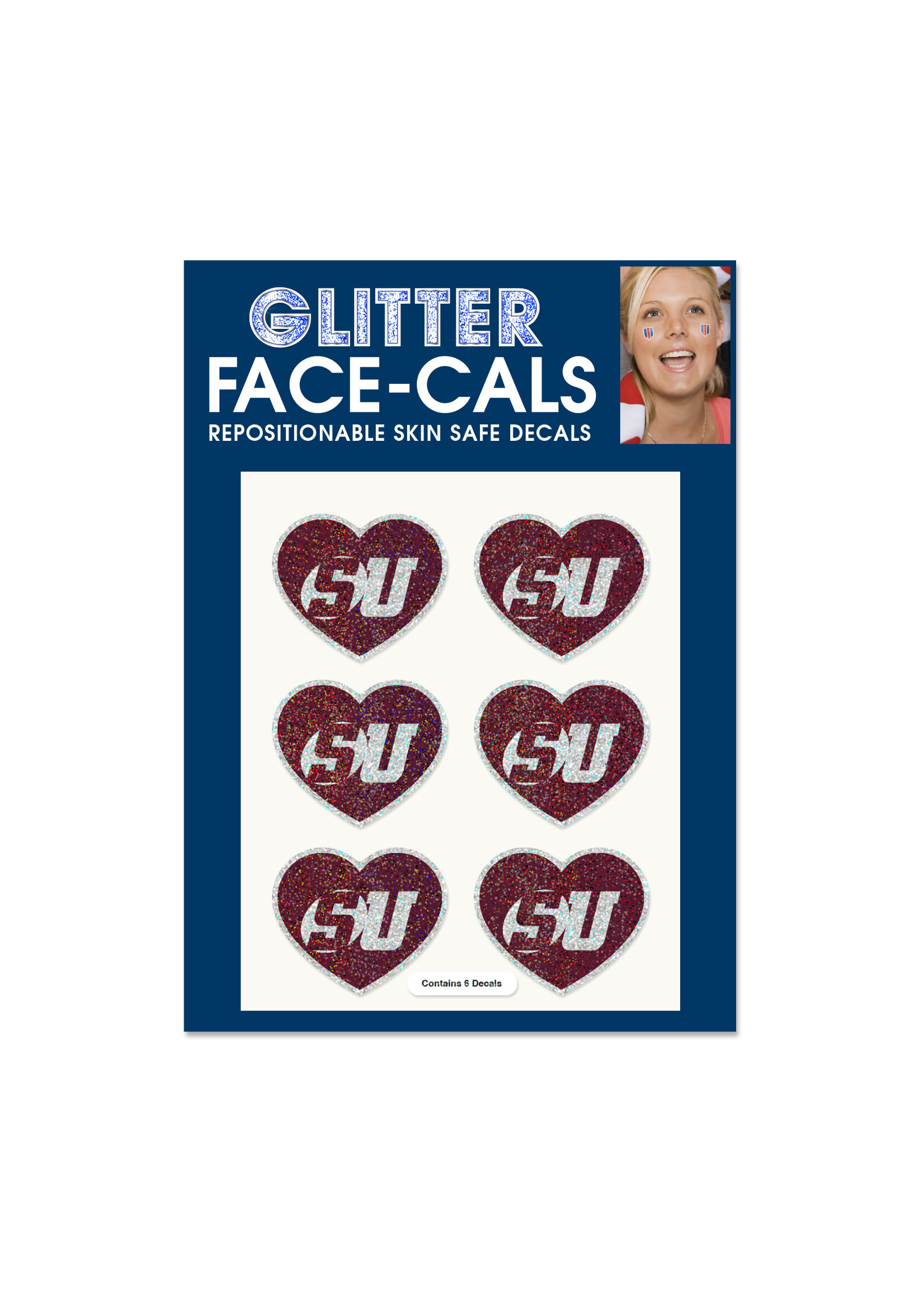Wincraft Schreiner Glitter Heart Face Decals
