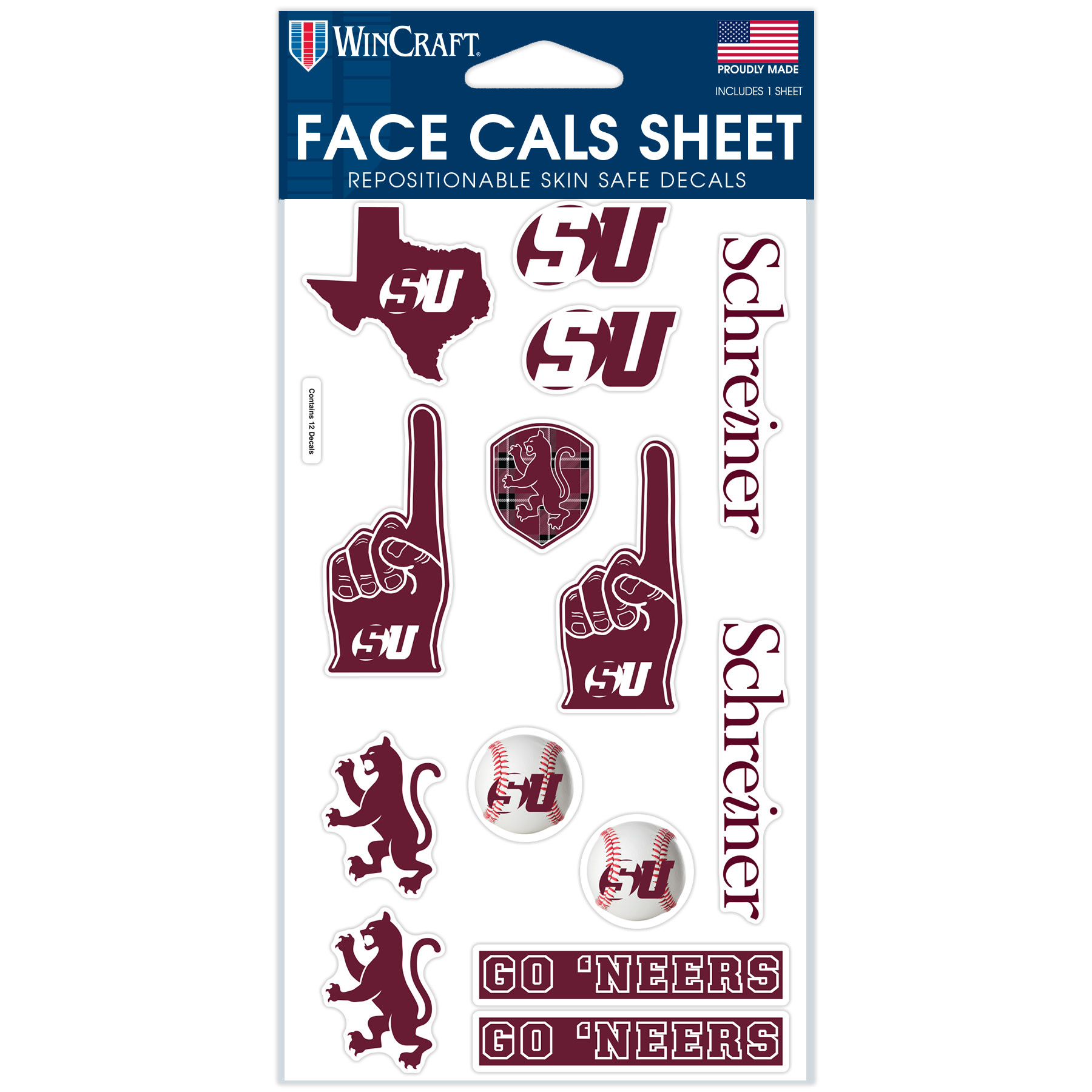 Wincraft Schreiner Baseball  Face Sticker Sheet