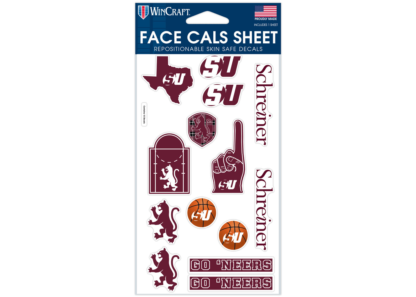 Schreiner Basketball Face Sticker Sheet