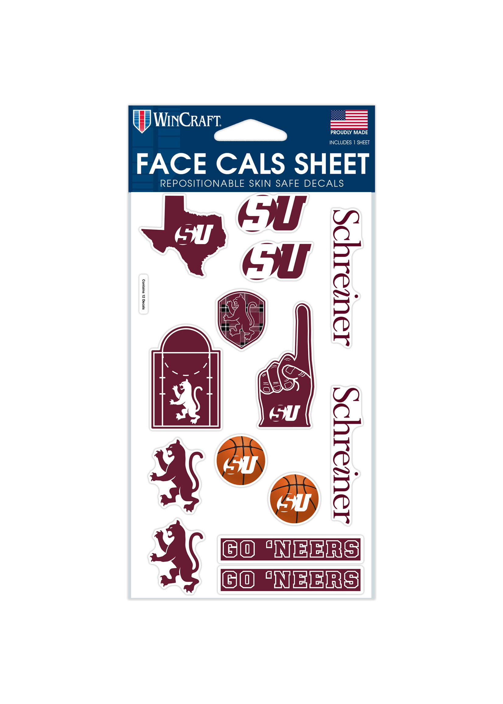 Schreiner Basketball Face Sticker Sheet