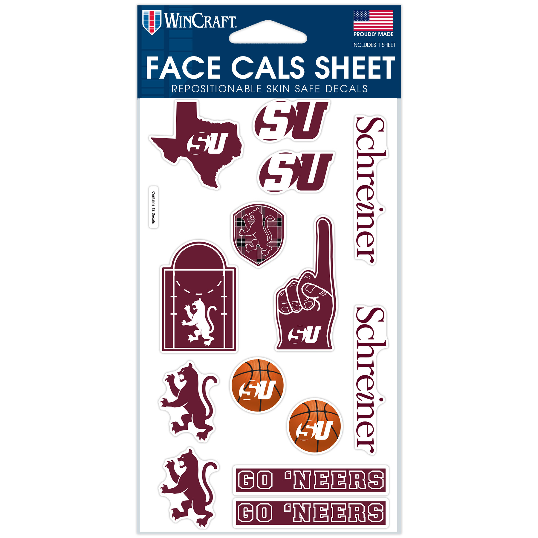 Schreiner Basketball Face Sticker Sheet