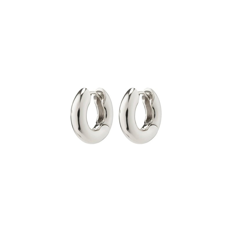Pilgrim Aica Recycled Chunky Huggie Hoop Earrings Silver Plated - 262246023