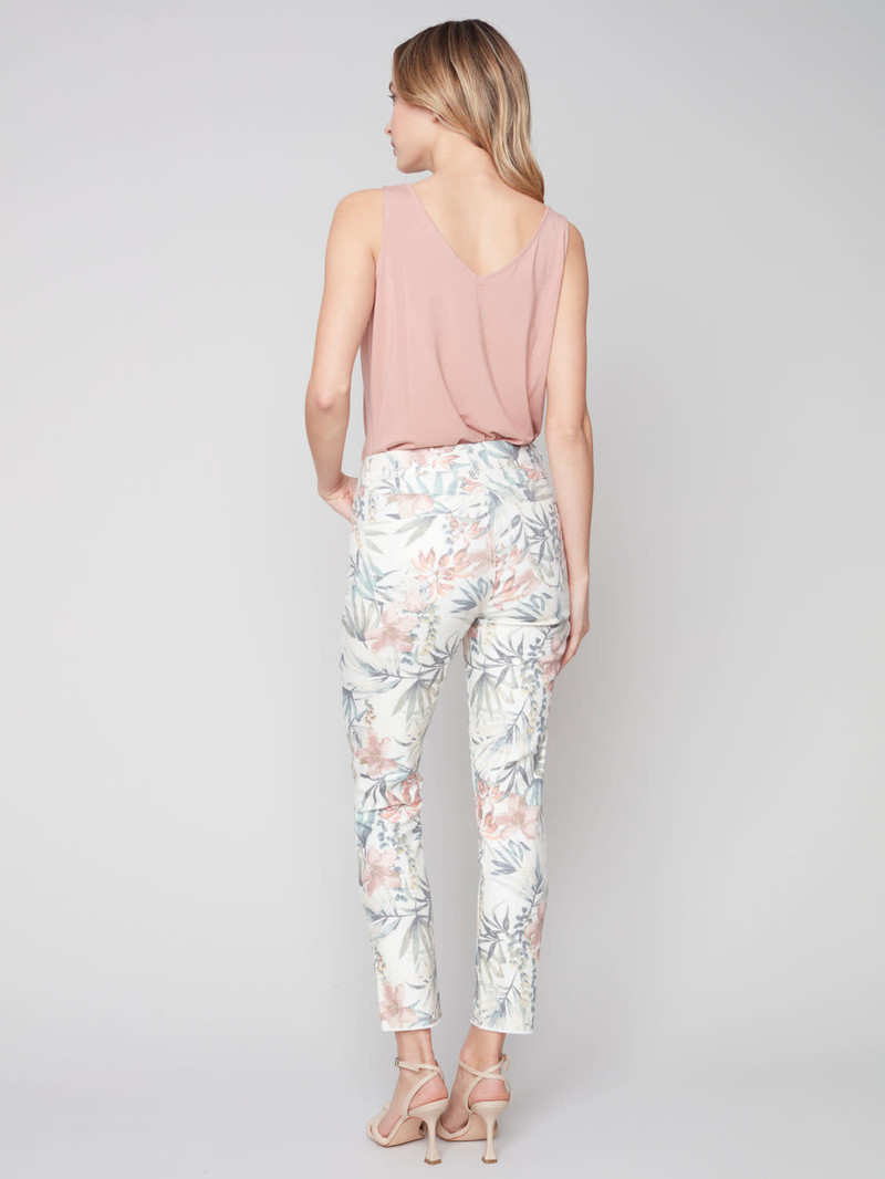 Charlie B Printed Twill Ankle Pant SS23 C5139