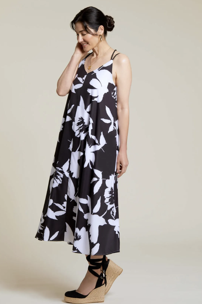 Tribal Lined Maxi Dress W/Adjustable Cords 840O -ss23-
