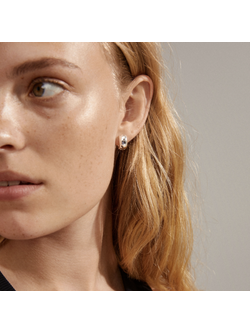 Pilgrim Anais Recycled Chunky Huggie Hoop Earrings Silver Plated - 262316003