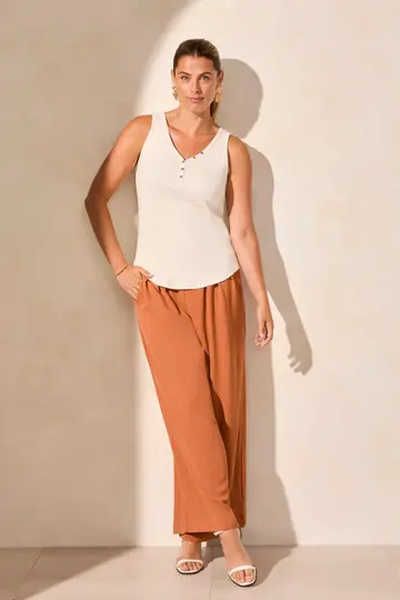 Tribal Henley Tank Top W/Buttons 5361O -ss25-