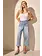 Tribal Audrey Hugging Wide Crop Jeans W/Btn Fly 5715O -ss25-